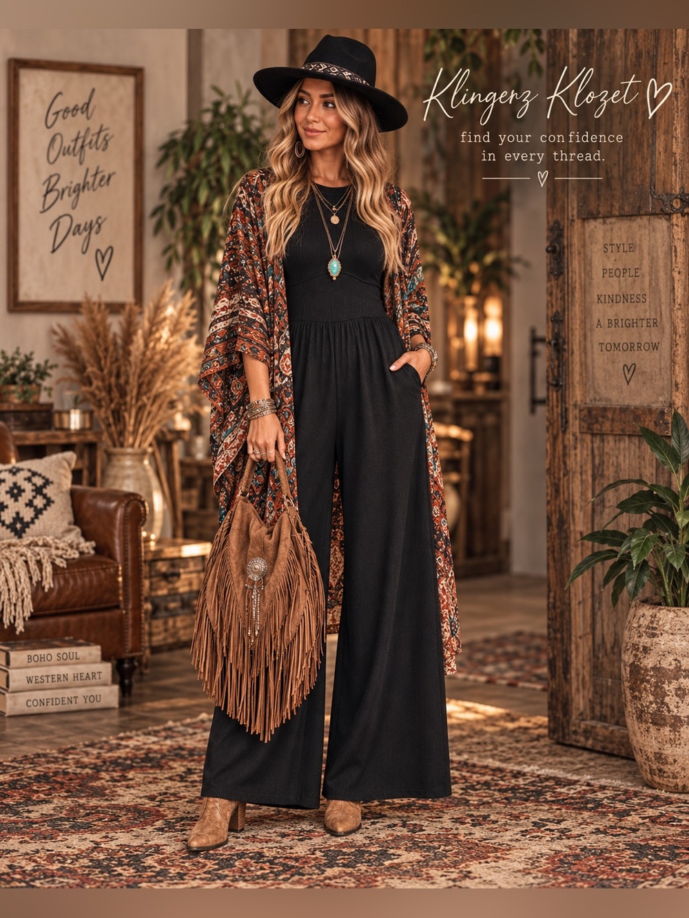 CIDER Black Ribbed Wide Leg Jumpsuit Stretch Corset Waist Pockets